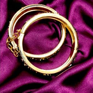 Gold & Gems Bangle Bracelet